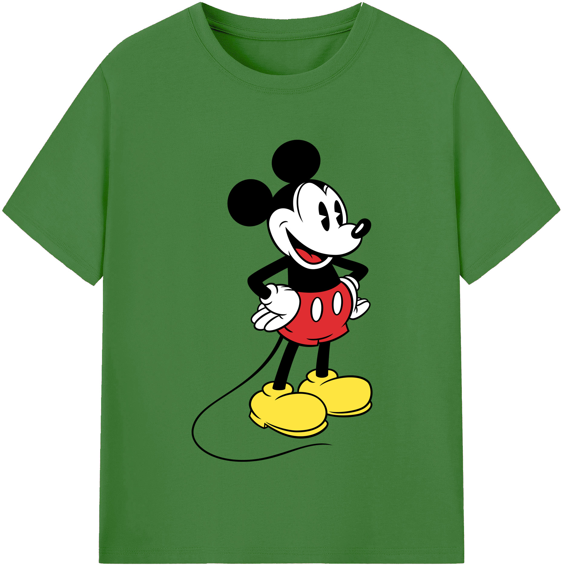 （画像用） ミッキーマウス Mickey Mouse レディースカジュアルプリントTシャツ（綿100％）